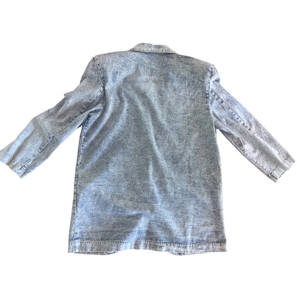 Vintage Deadstock 80s 90s Acid Wash Denim Blazer Ideas Apparel Group Women Large - Picture 3 of 11